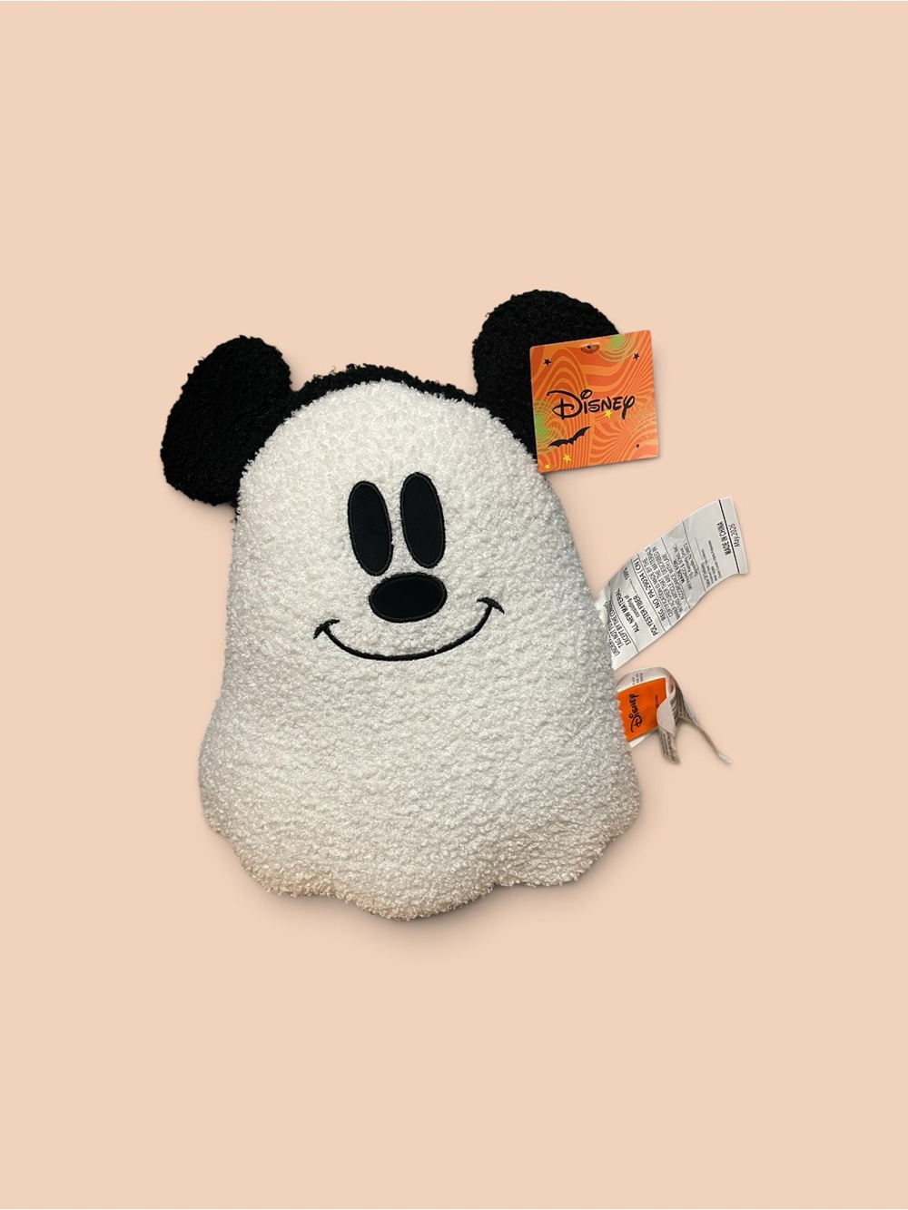 Disney Black & White Mickey Ghost Plush Accent Pillow
